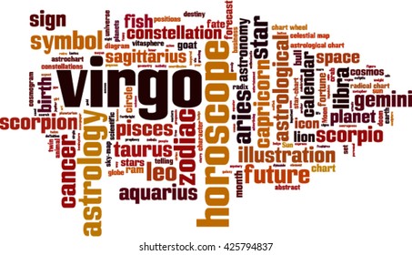 Virgo word cloud concept. Vector illustration