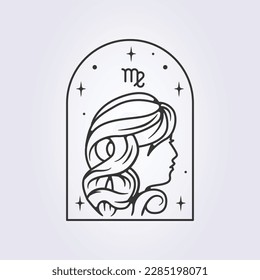 virgo zodiac astrology horoscope vector line art illustration design