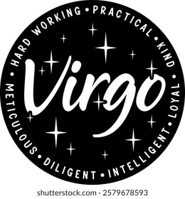 virgo zodiac astrology star sign graphic design quote