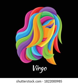 Virgo zodiac character illustration with colorful drawing or wpap style. for printing t-shirts, poster and mechandise. vector eps10. beauty and fashion brand