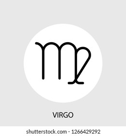 Virgo zodiac concept line icon. Simple element illustration.  Virgo zodiac concept outline symbol design. Can be used for web and mobile UI/UX . Modern vector style.