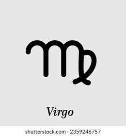 Virgo zodiac horoscope sign icon flat style