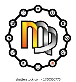 Virgo zodiac icon single image.