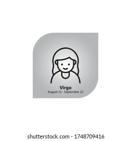 Virgo Zodiac Icon In Trendy Design Vector Eps 10