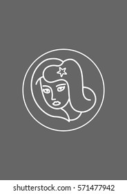 Virgo zodiac icon, Vector