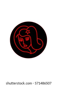 Virgo zodiac icon, Vector