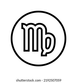 virgo zodiac line icon vector. virgo zodiac sign. isolated contour symbol black illustration