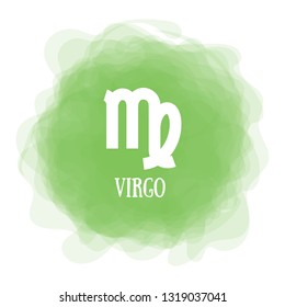 Virgo. Zodiac sign. Astrological calendar. Zodiacal color vector horoscope. Smoky circle. Line symbol