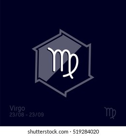 Virgo zodiac sign. Astrology symbol vector illustration.