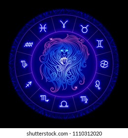 Virgo zodiac sign, horoscope symbol, vector illustration