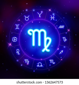 Virgo zodiac sign, horoscope symbol, vector illustration