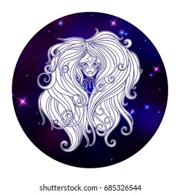 Virgo zodiac sign, horoscope symbol, vector illustration