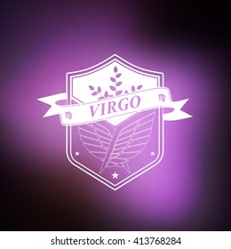 Virgo Zodiac sign, Horoscope, tattoo, vintage badge