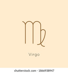 Virgo Zodiac sign Icon in a Minimal Linear Style. Vector Horoscope Symbol for Astrology, Calendar, Tattoo, t-shirt print.