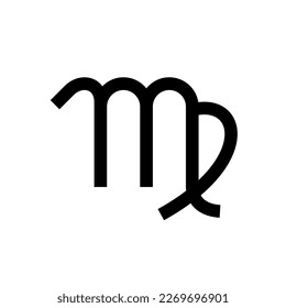 Virgo zodiac sign icon. One of the 12 symbols of astrology. Attribute of a horoscope or cosmos.