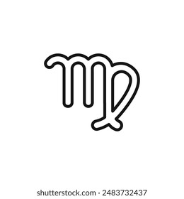 Virgo zodiac sign icon outline collection in black