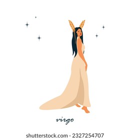 Virgo Zodiac Sign Icon Vector Design.
