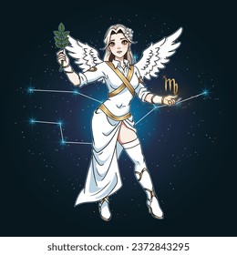 Virgo zodiac sign illustration vector