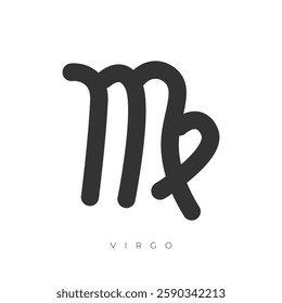 Virgo zodiac sign line art symbol vector illustration isolated on white background