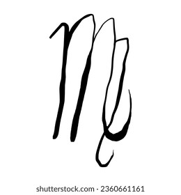 Virgo zodiac sign, line hand-drawing icon