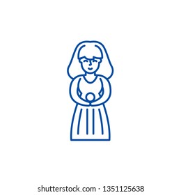 Virgo zodiac sign line icon concept. Virgo zodiac sign flat  vector symbol, sign, outline illustration.
