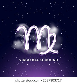 Virgo zodiac sign. Night sky background. Illustrations vector