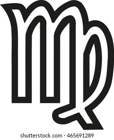 Virgo zodiac sign outline