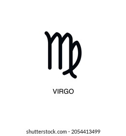 Virgo Zodiac Sign Simple Thin Line Stock Vector (Royalty Free ...