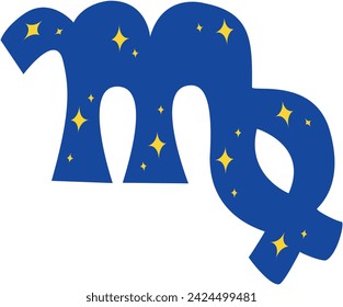 Virgo zodiac sign vector. Celestial design. Astrological horoscope 