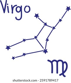 Virgo zodiac sign vector design