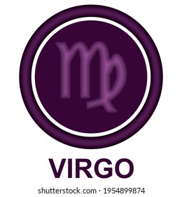 Virgo Zodiac Sign Vector Illustration. Virgo Horoscope Sign
