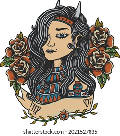 virgo zodiac sign vector illustration