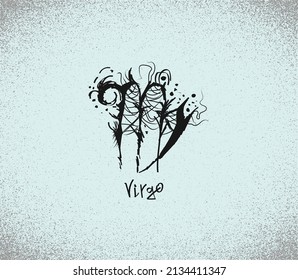 Virgo. Zodiac signs in horror style. Vector illustration