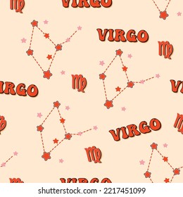 VIRGO zodiac star seamless pattern. VIRGO sign symbol stars Vector EPS10 , Design for fashion , fabric, textile, wallpaper, cover, web , wrapping and all prints 