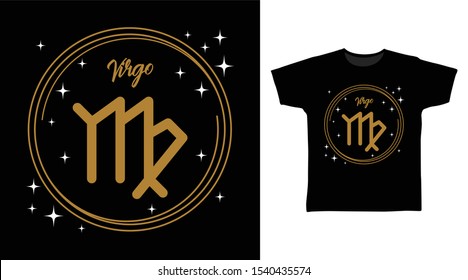 Virgo Zodiac Symbol t-shirt and apparel trendy design with simple typography, good for T-shirt graphics, poster, print and other uses.