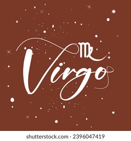 Virgo zodiac typography and calligraphy, astrologi Virgo element, Abstract illustration of the zodiac sign Virgo, Icon Astrology Virgo, Zodiac icon. Astrology. Vector illustrat