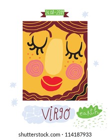 Virgo. zodiac vector drawing