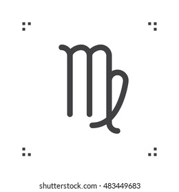 Virgo zodiac vector sign, horoscope symbol, astrology line icon, linear logo Illustration isolated on white