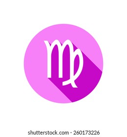 Virgo Zodiac,Flat style with long shadows