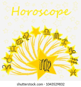 Virgo.Horoscope.Zodiac.Astrology.Stars with horoscope sings.