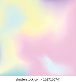 
VIridescent Design In Pastel Hues. Holographic, Pearlescent Paper Texture. Hologram Abstract Vector Background