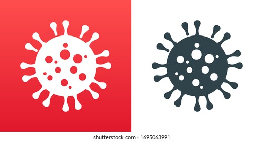 Virion of coronavirus. SARS-CoV-2 or 2019-nCoV. Simplified sign