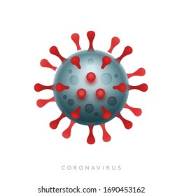 Virion of coronavirus. SARS-CoV-2 or 2019-nCoV. Virus particle close up