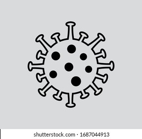  Virion des Corona-Virus. Vektorillustration.Coronavirus Bacteria Cell Icon, 2019-nCoV Novel Coronavirus Bacteria. Keine Infektion und Stopp von Coronavirus Konzepten. Gefährliche Coronavirus-Zelle in China. Corona-Virus-Symbol