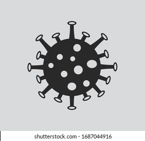  Virion des Corona-Virus. Vektorillustration.Coronavirus Bacteria Cell Icon, 2019-nCoV Novel Coronavirus Bacteria. Keine Infektion und Stopp von Coronavirus Konzepten. Gefährliche Coronavirus-Zelle in China. Corona-Virus-Symbol