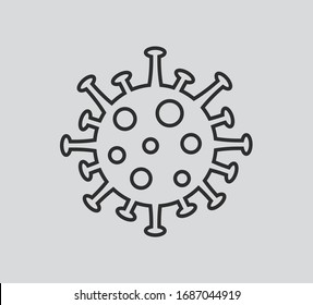 virion of Corona-virus. Vector. Coronavirus Bacteria Cell Icon, 2019-nCoV Novel Coronavirus Bacteria. No Infection and Stop Coronavirus Concepts. Dangerous Coronavirus Cell in China. Corona virus icon