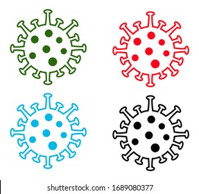 virion of Corona-virus. Vector. Coronavirus Icon isolated, 2019-nCoV Novel Coronavirus Bacteria. No Infection and Stop Coronavirus Concepts. Dangerous Coronavirus  Corona virus icon