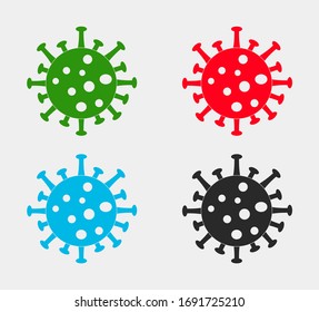 virion of Corona-virus. Vector. Coronavirus Icon isolated, 2019-nCoV Novel Coronavirus Bacteria. No Infection and Stop Coronavirus Concepts. Dangerous Coronavirus Cell in China. Corona virus icon