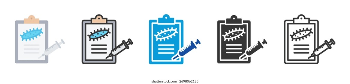 Conjunto de iconos de virología Estilo múltiple Varias colecciones