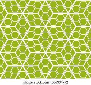 virtual 3d cube. seamless vector pattern. interior decoration, wallpaper, presentation, pattern fills, fashion design. olive color